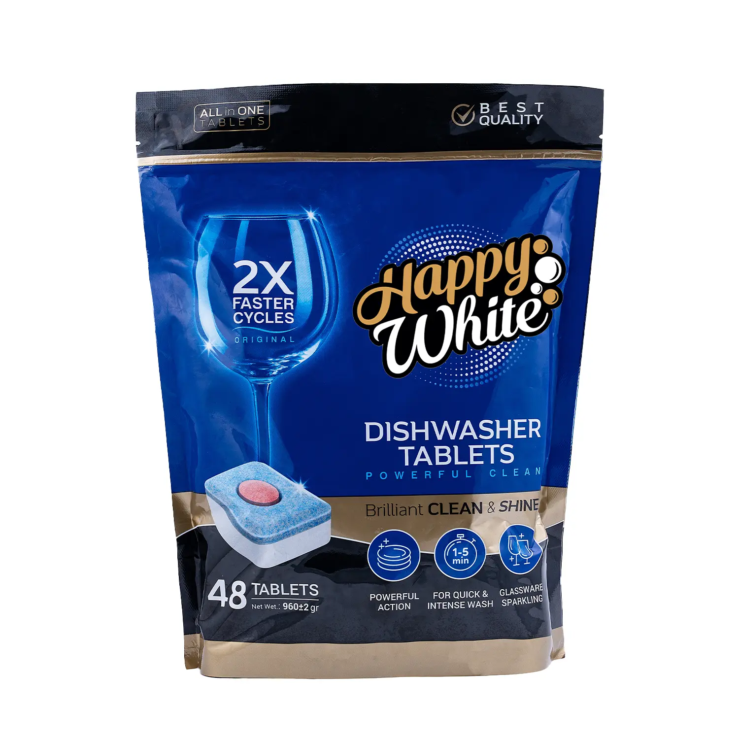 قرص ظرفشویی هپی وایت ۴۸ عددی